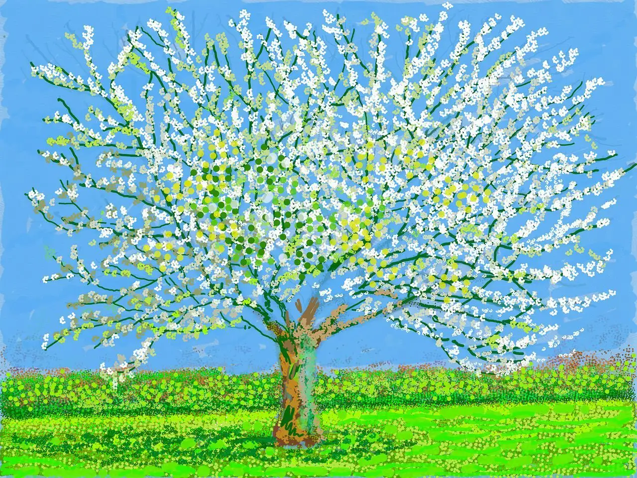 Peinture de David Hockney Arbre