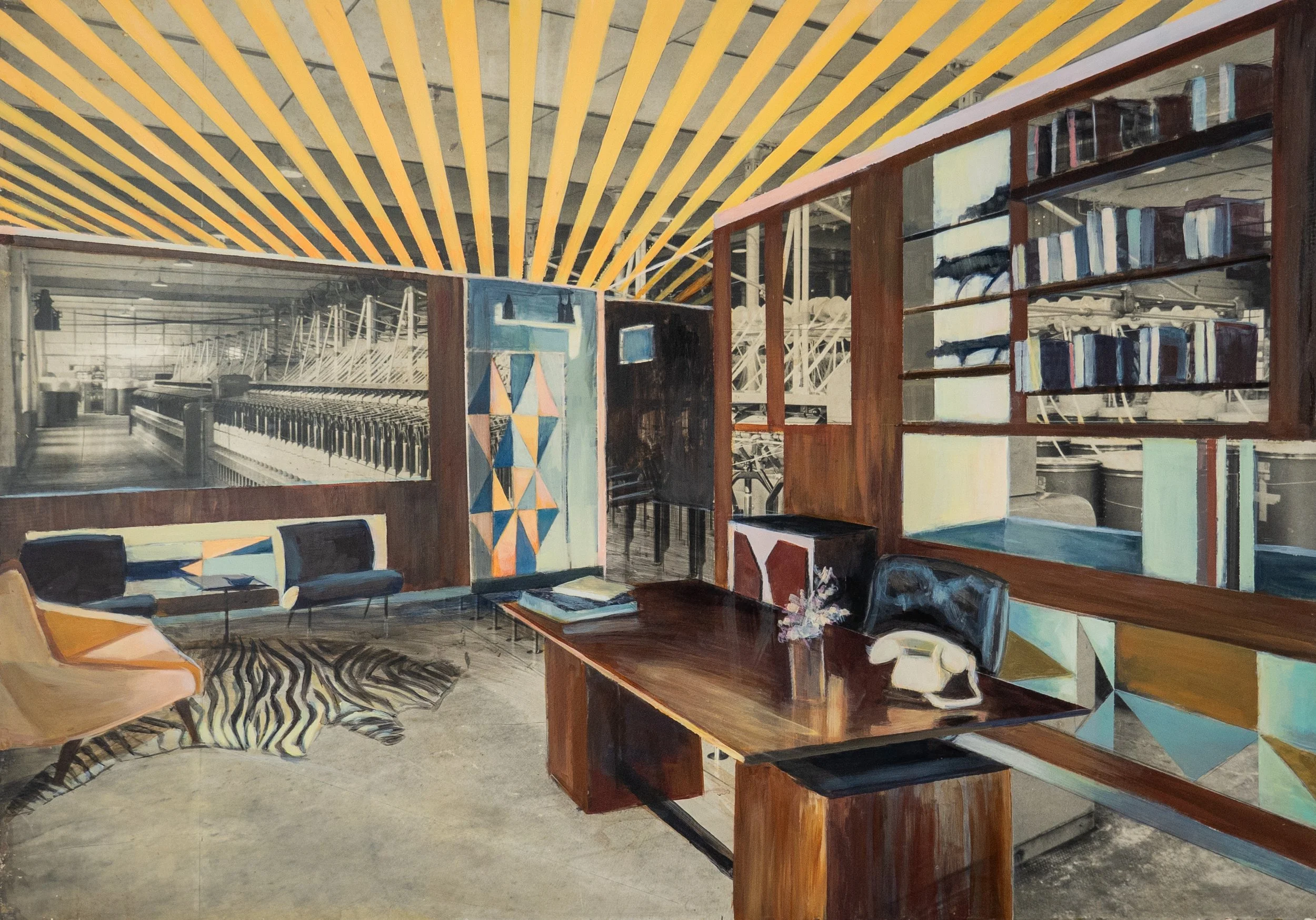 Gio Ponti Illustration intérieur mid-century