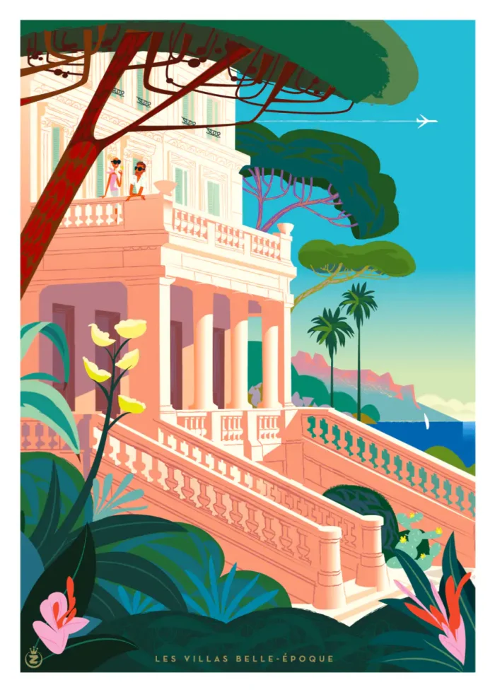 Affiche d'une villa Belle Époque à Saint-Raphaël par Monsieur Z