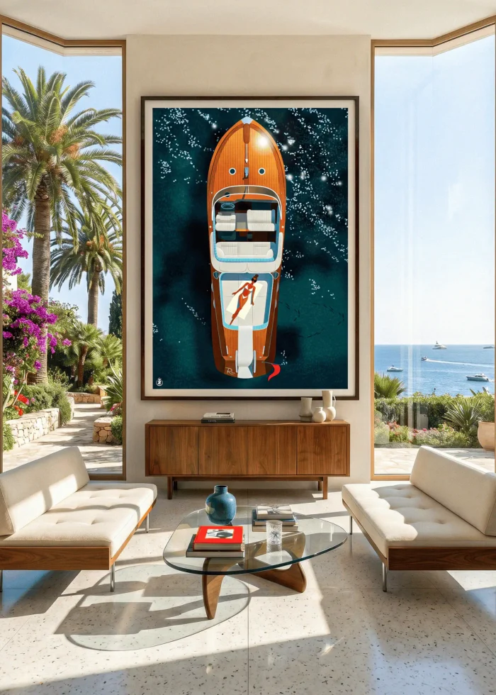 Riva Affiche côte d'azur par Monsieur Z, Vendu par AAZ Galerie. Rivarama